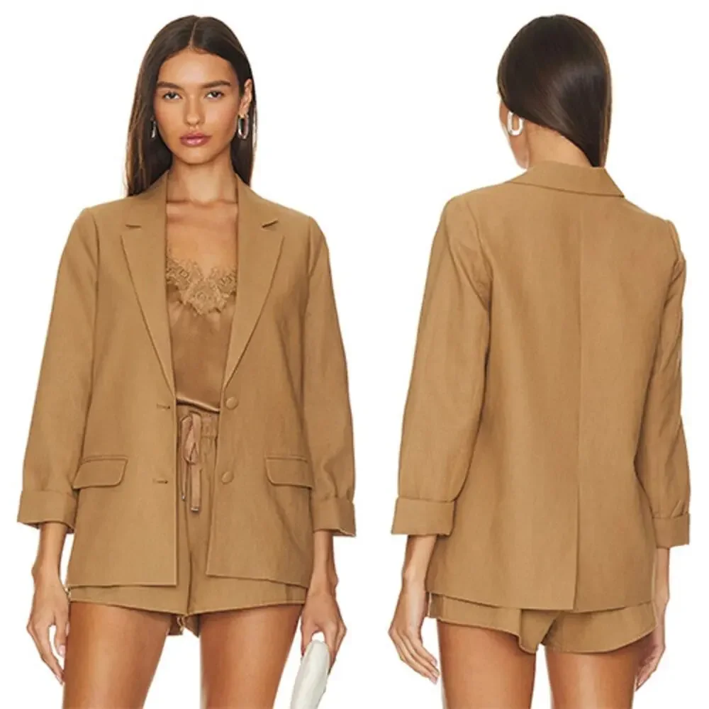 NWT Cami NYC Owen Linen Long Sleeves Blazer Women's Butterscotch Size: Medium